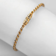 Twisted Rope Pattern 18K Solid Gold Bracelet | Vintage Sculpted Stacking Bracelet - LGG Jewelry